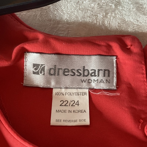 Women’ Dress Barn Red/Orange Short Sleeve Blouse Sz 22/24 EUC - Picture 3 of 5